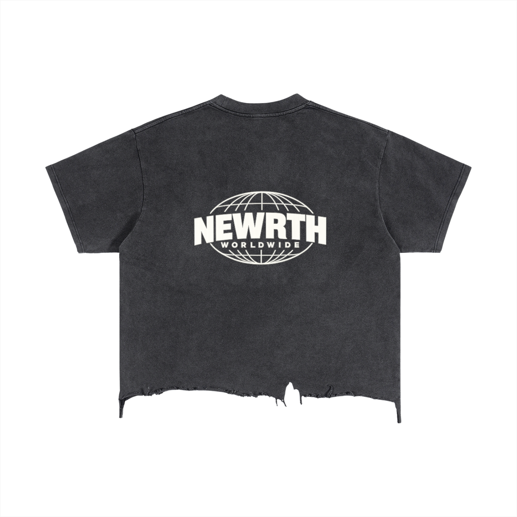 Vintage Wash Boxy Distressed Hem T-Shirt