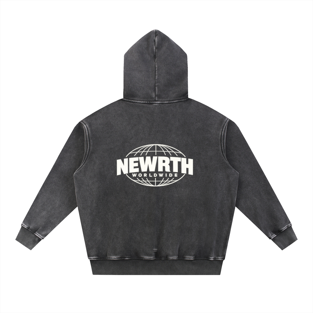 Snow Wash Fleece Oversize Hoodie