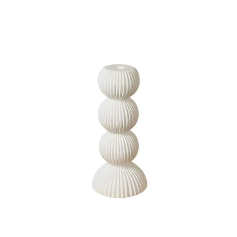 DecorBites™ Geometric Ceramic Candle Holder Ornaments Sphere Stripes Decoration Candlestick