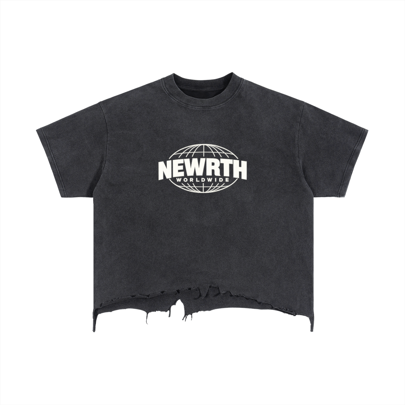 Vintage Wash Boxy Distressed Hem T-Shirt